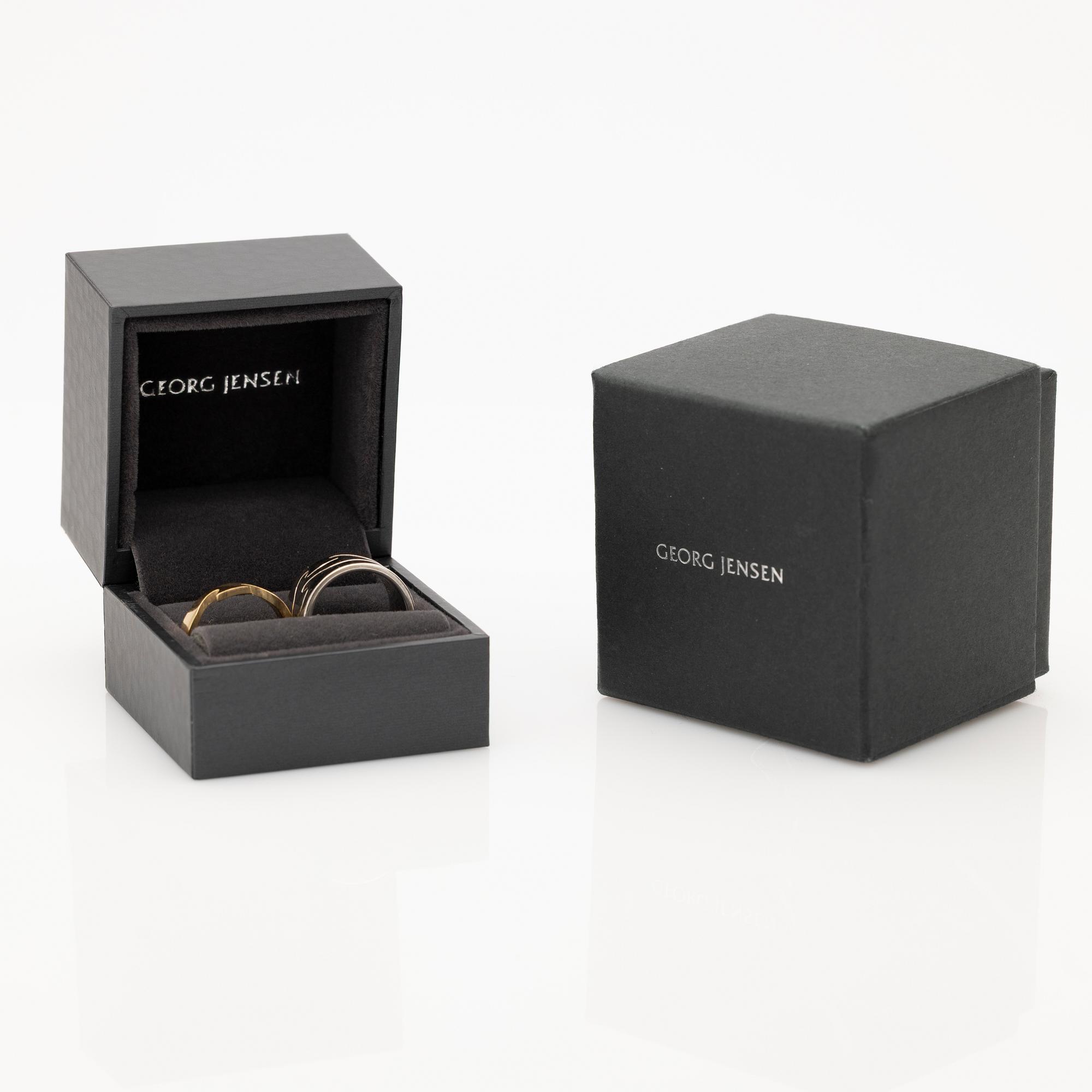 Georg Jensen, Ring, "Fusion", 3 +1 parts, 18K gold and white gold, set with brilliant-cut diamonds.