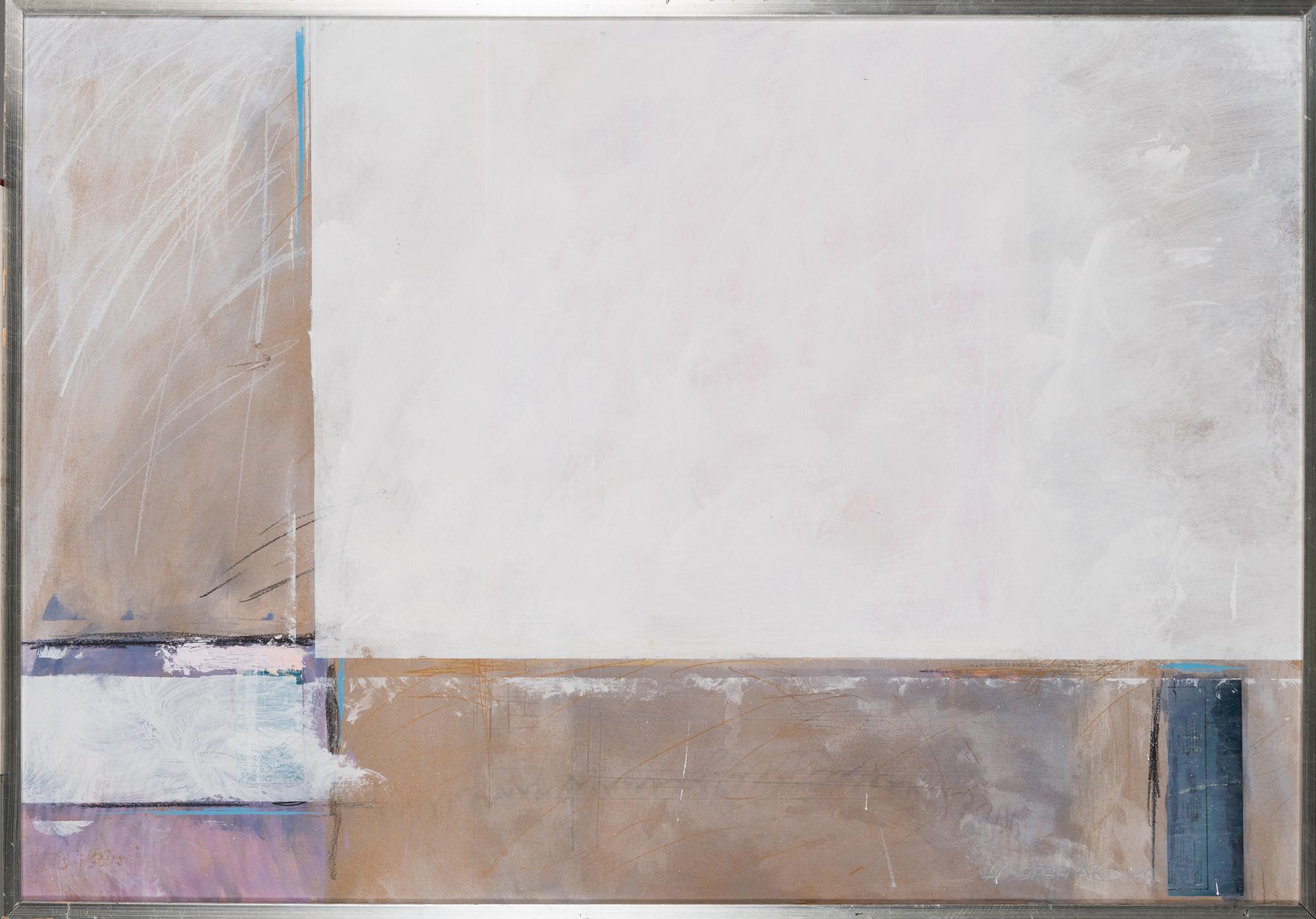 HANNU GEBHARD, mixed media and collage, signed and dated -85.
