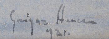 GRIGOR AUER, akvarell, signerad och daterad 1921.