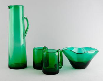 SERVISGLAS, 9 st, grönt glas, Reijmyre.