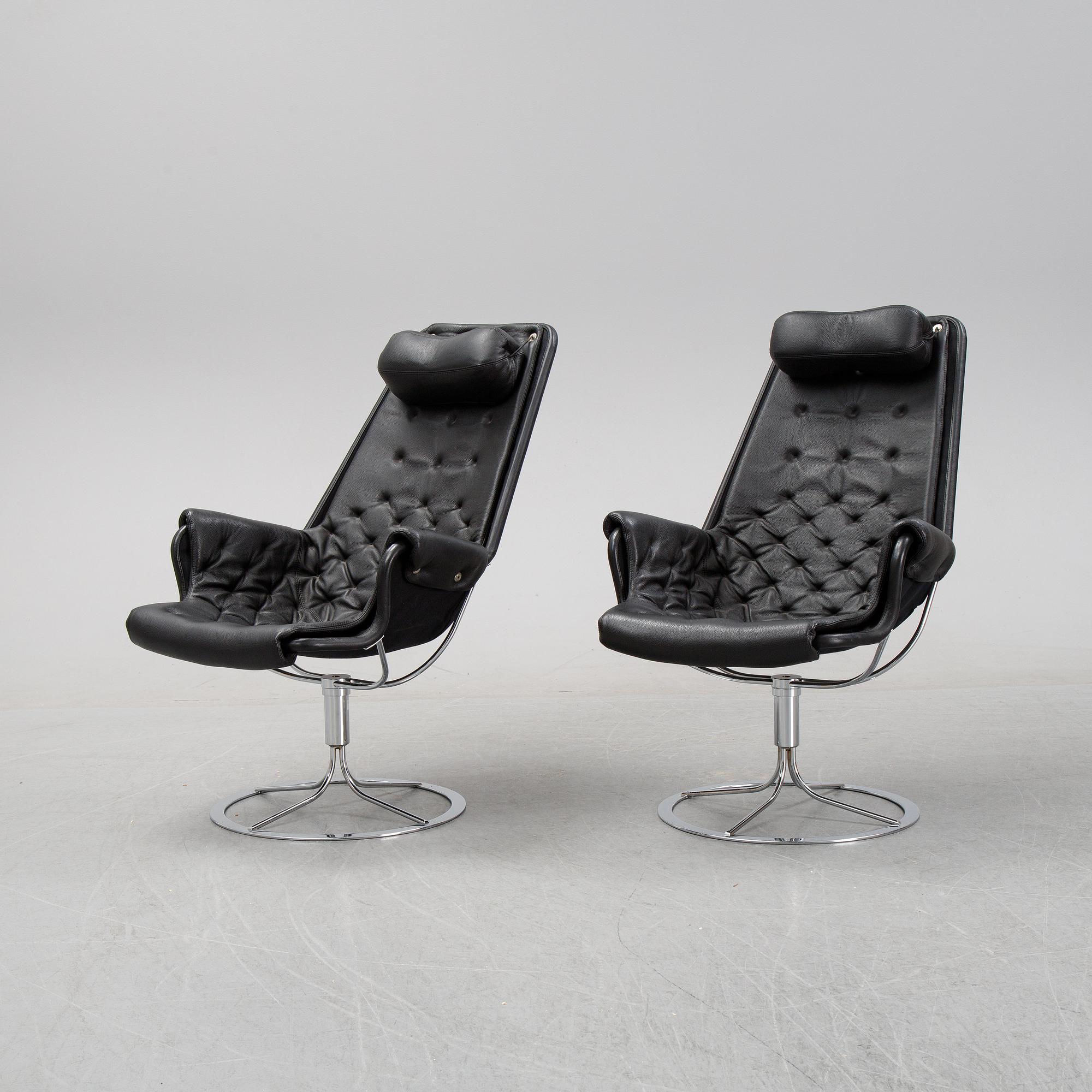 Bruno Mathsson, fåtöljer, ett par, "Jetson" för Dux 2000-tal, formgiven 1969.