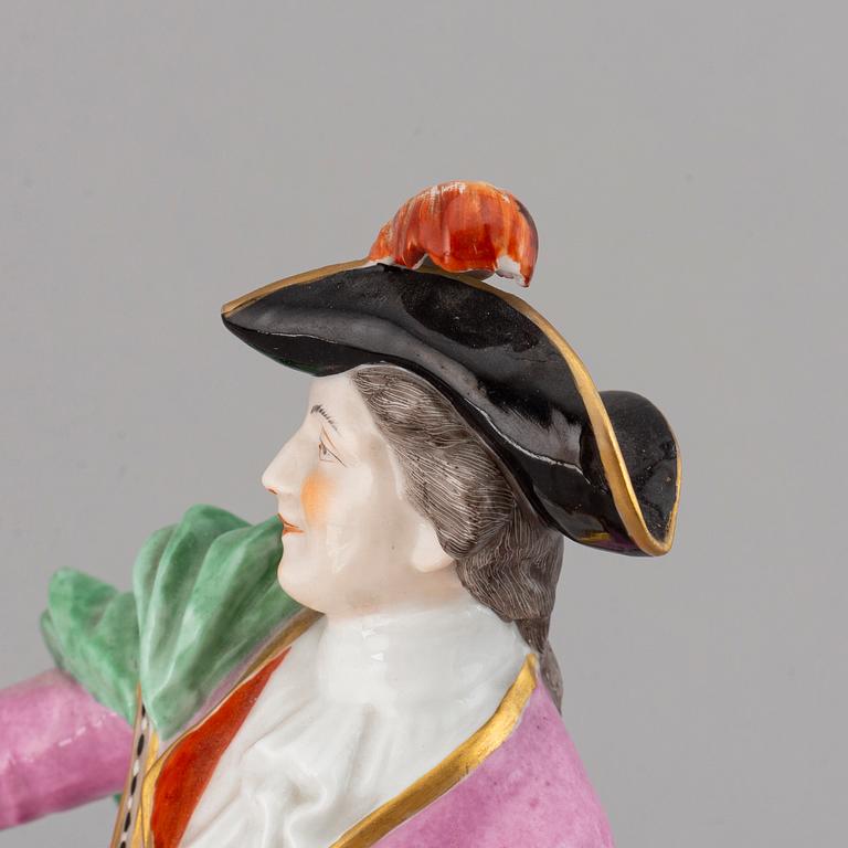 A porcelain figurine, with a Meissen like mark, second half of the 20th century.