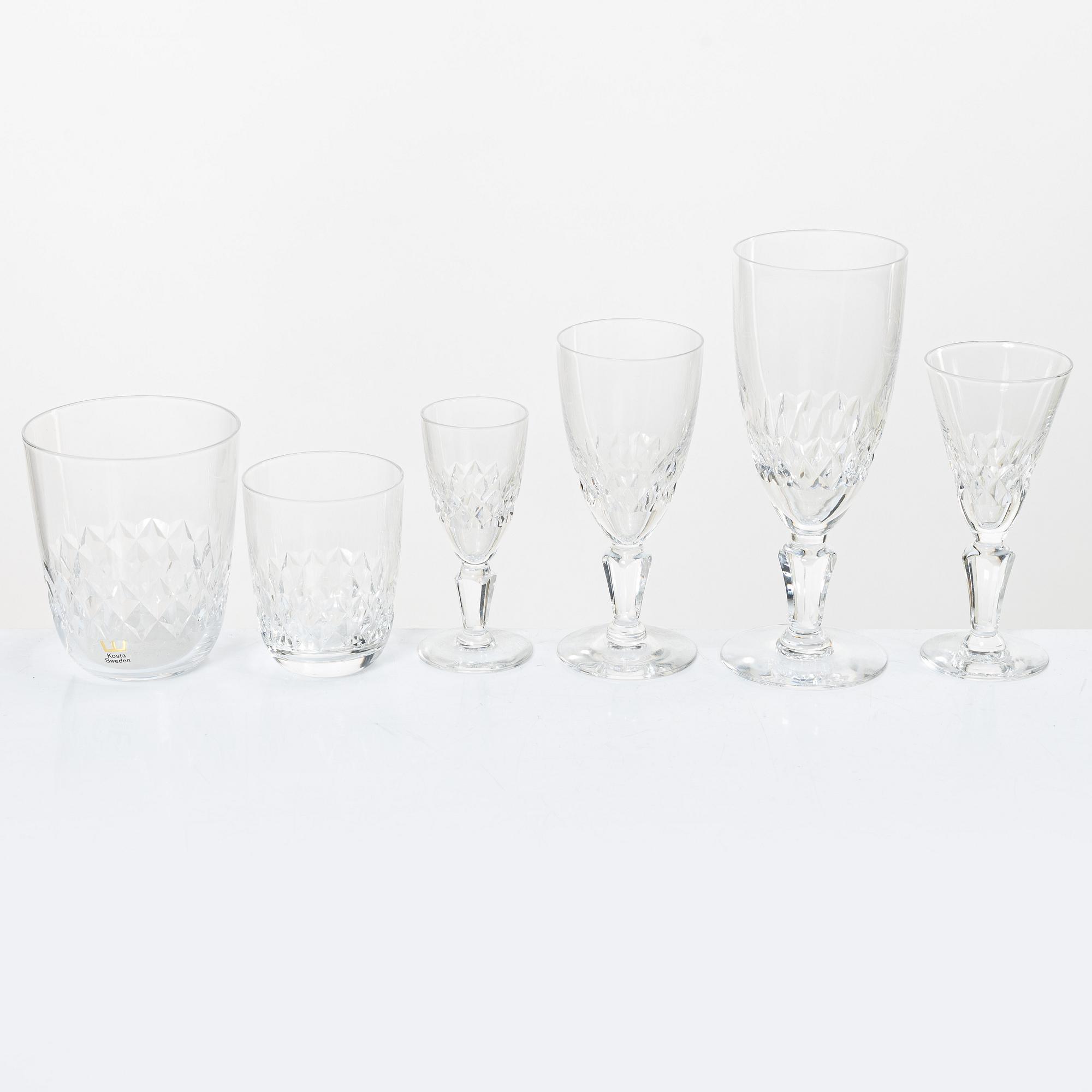 A 67 pieces glass service, "Cecil", Kosta.