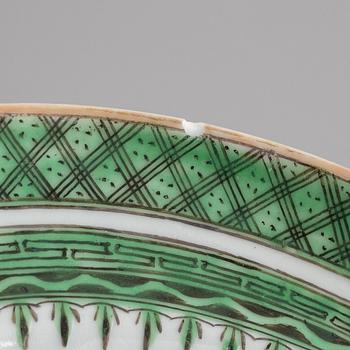 A set of six Chinese, Canton porcelain plates, around the year 1910.