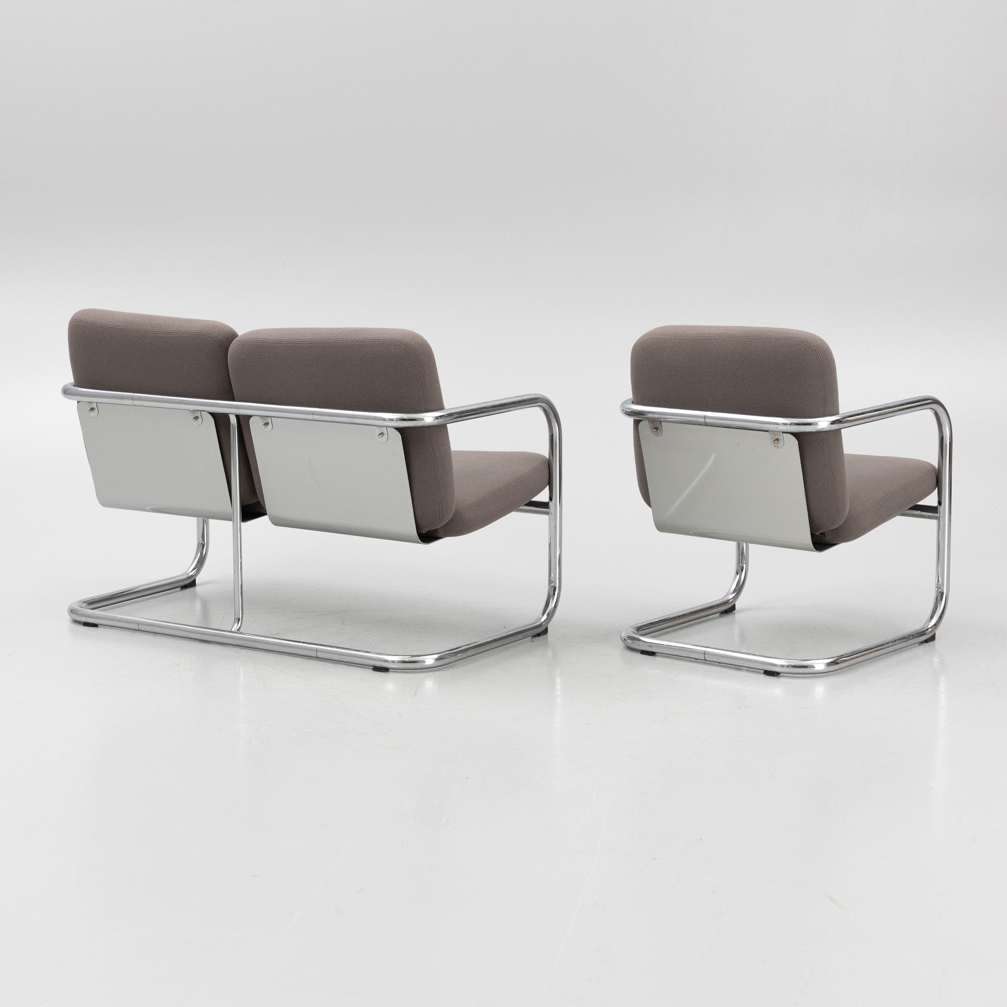 Börge Lindau & Bo Lindekrantz, an 'S70' sofa and armchair, Lammhults.