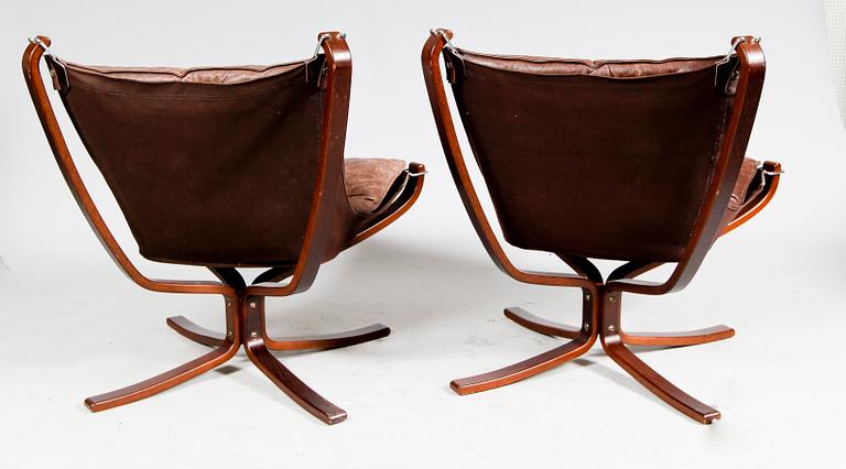 FÅTÖLJER, 4 st, "The Falcon Chair",  Sigurd Ressell, Vatne Möbler, Norge, 1960/70-tal.