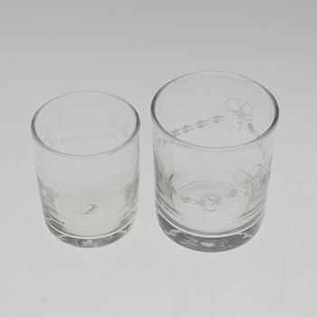 A 66 piece Swedish "Antik" glass service by Reijmyre Glasbruk, late 20th century.