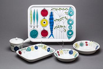 SERVISDELAR, "Picknick", 9 delar, Marianne Westman, Rörstrand.