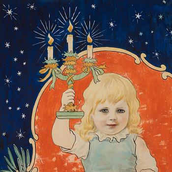 Jenny Nyström, "Julkärfven 1900" (Cover illustration for Christmas publication in 1900).