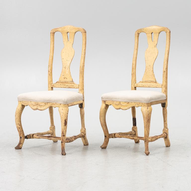A pair of Swedish rococo chairs, Stockholm, later part 18th century.