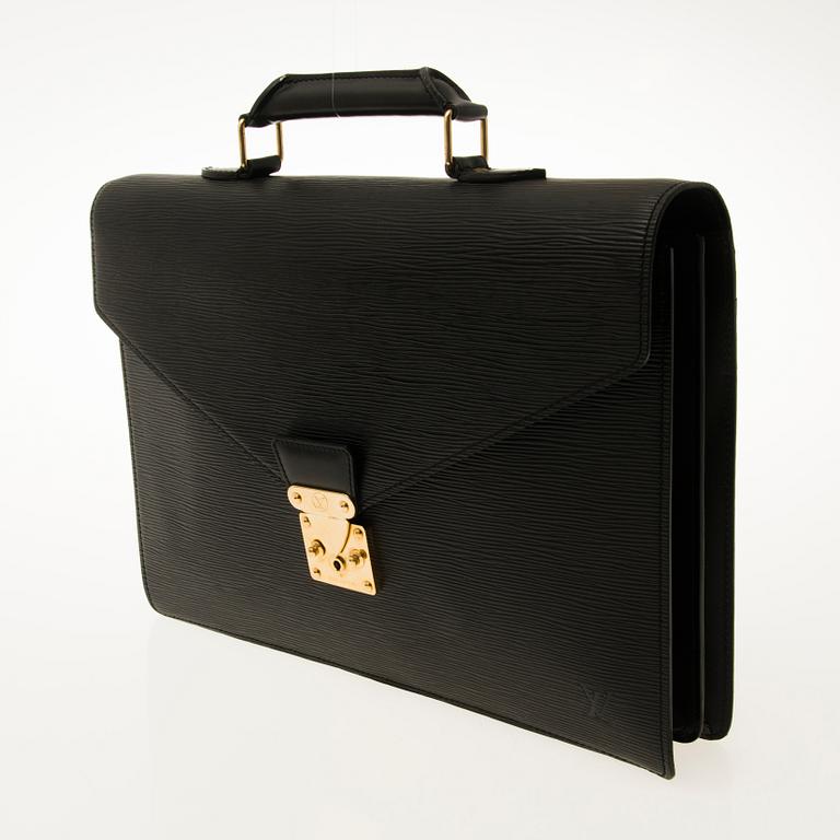 LOUIS VUITTON Black Epi Ambassador Briefcase.
