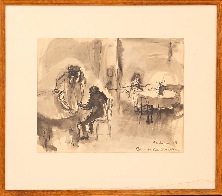 Ola Billgren, tuschteckning signerad och daterad -58.