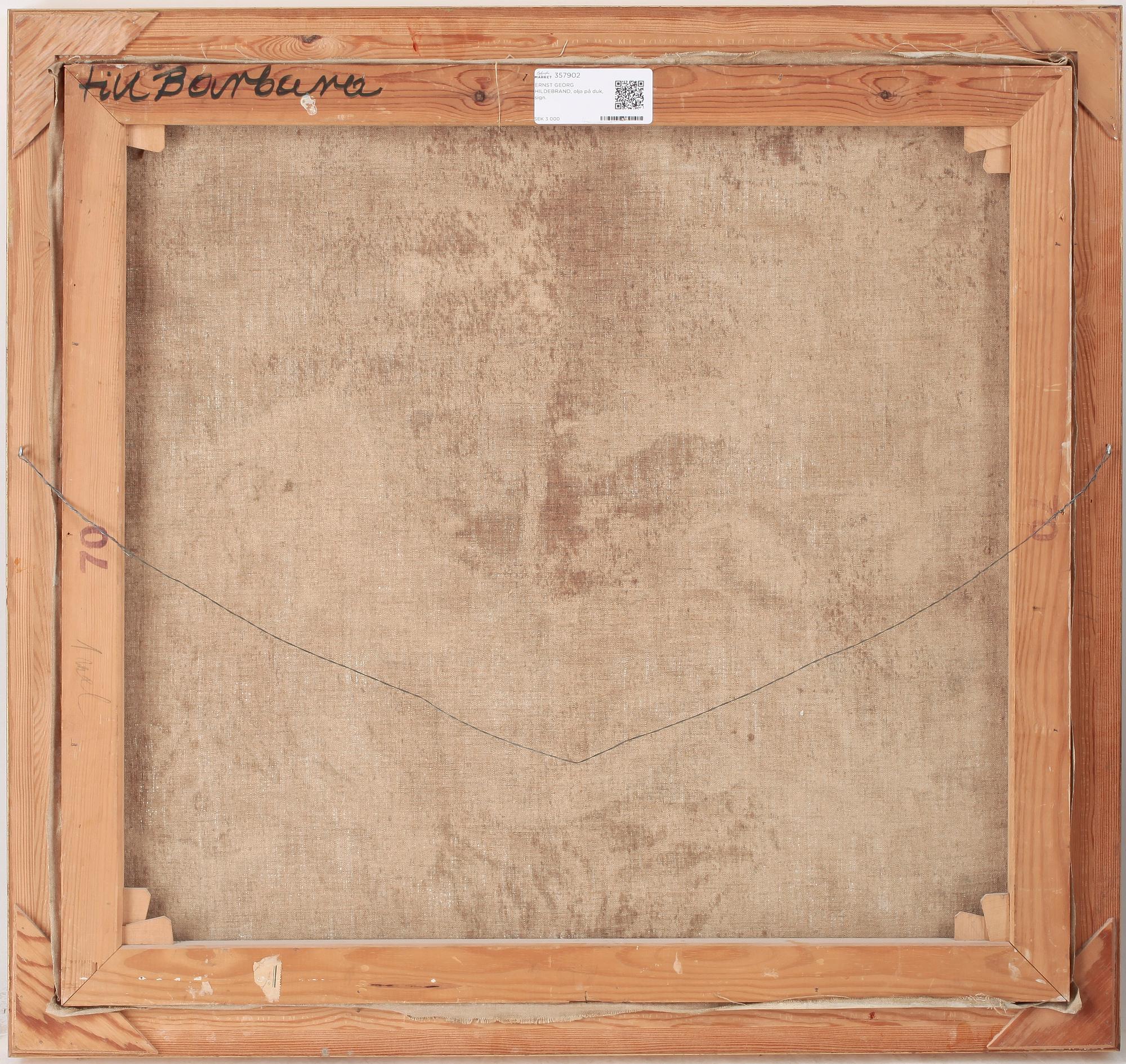 ERNST GEORG HILDEBRAND, olja på duk, sign.