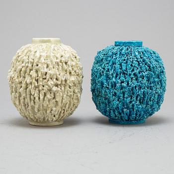 GUNNAR NYLUND, two 'Chamotte' stoneware vases, from Rörstrand.