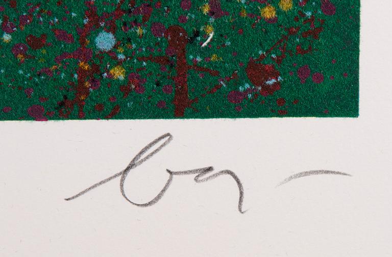 ENRICO BAJ,  sekatekniikka ja väripainos, 4 kpl, signeerattu ja numeroitu.