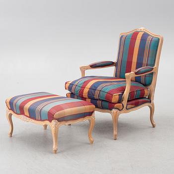 Bergere med pall, rokokostil, 1900-tal.