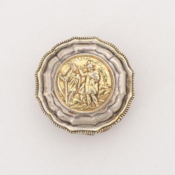 A Swedish Empire silver and parcel-gilt snuff box, mark of J. Malmstedt, Gothenburg 1816.