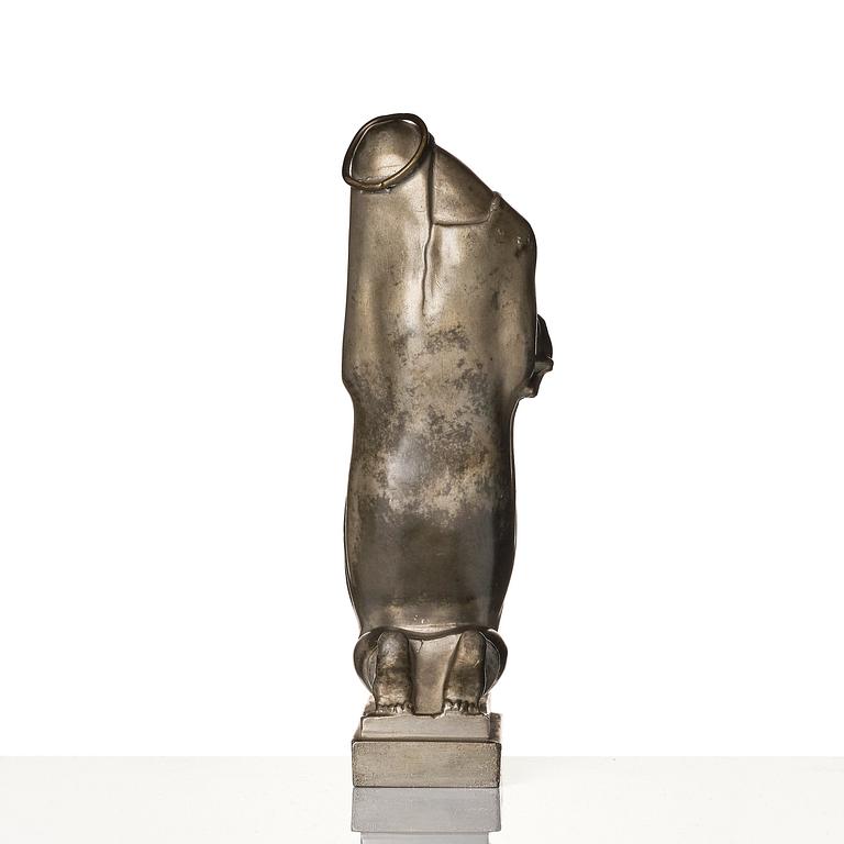 Thorwald Alef, a pewter sculpture "The Madonna with Child", model "1137", Firma Svenskt Tenn, Stockholm 1929.