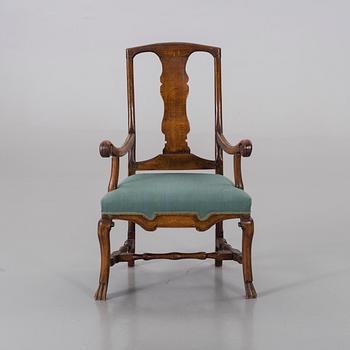 A late Baroque arm chair mid 1700.