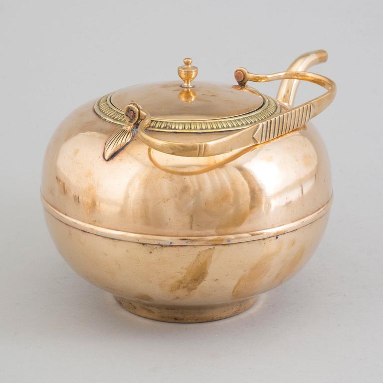 a brass teapot 'Nr 1* Skultuna 1846.