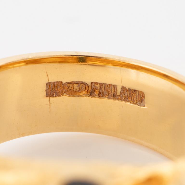 Lapponia ring, 18K gold with tourmaline, Finland.