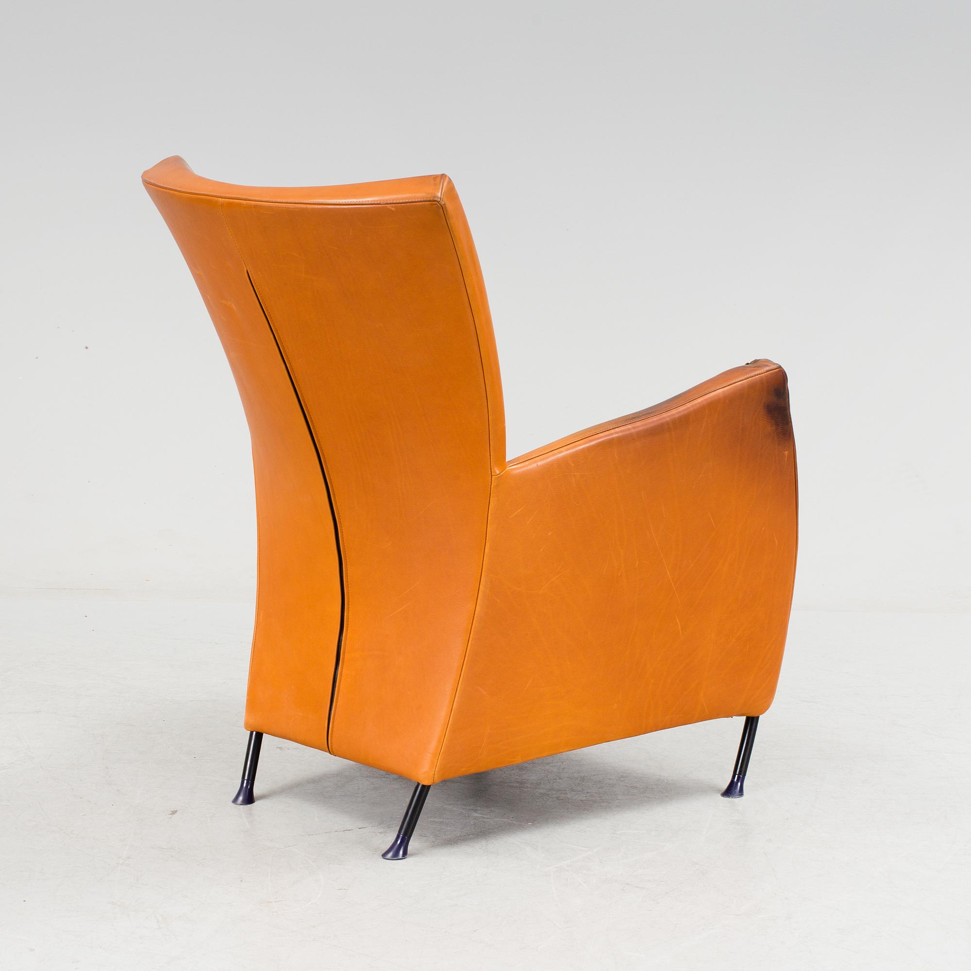 A 'Windy' leather armchair from Montis, Holland, second half of the 20th Century.