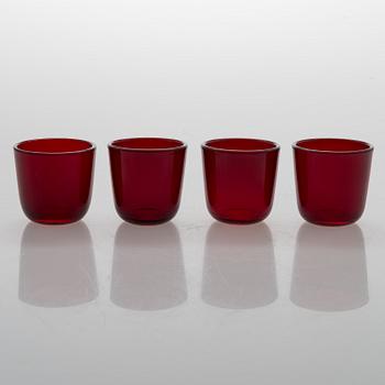 FLASKA och 4 GLAS, glas, Riihimäen lasi.
