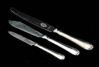 BESTICK, 55 st, silver, "Svensk rund", 1920-tal. Tot vikt ca 2700 gr.