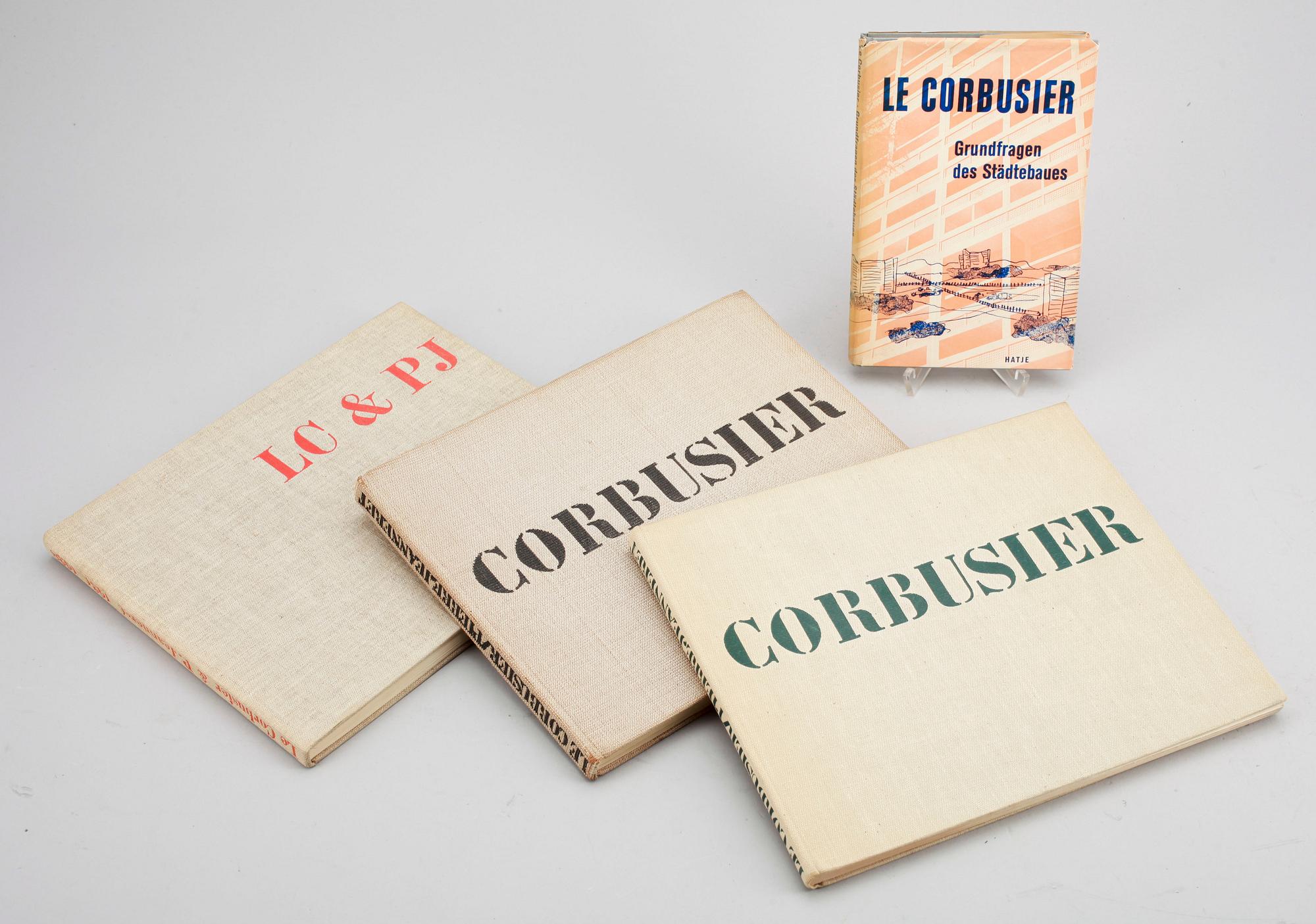 BÖCKER AV CORBUSIER, 4 st, bla "Grundfragen des Städtebaues", Stuttgart troligen 1945.