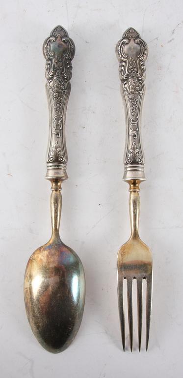 SERVERINGSBESTICK, 2 delar, silver, Ryssland.