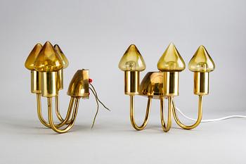 Hans-Agne Jakobsson, a pair of brass wall lamps.