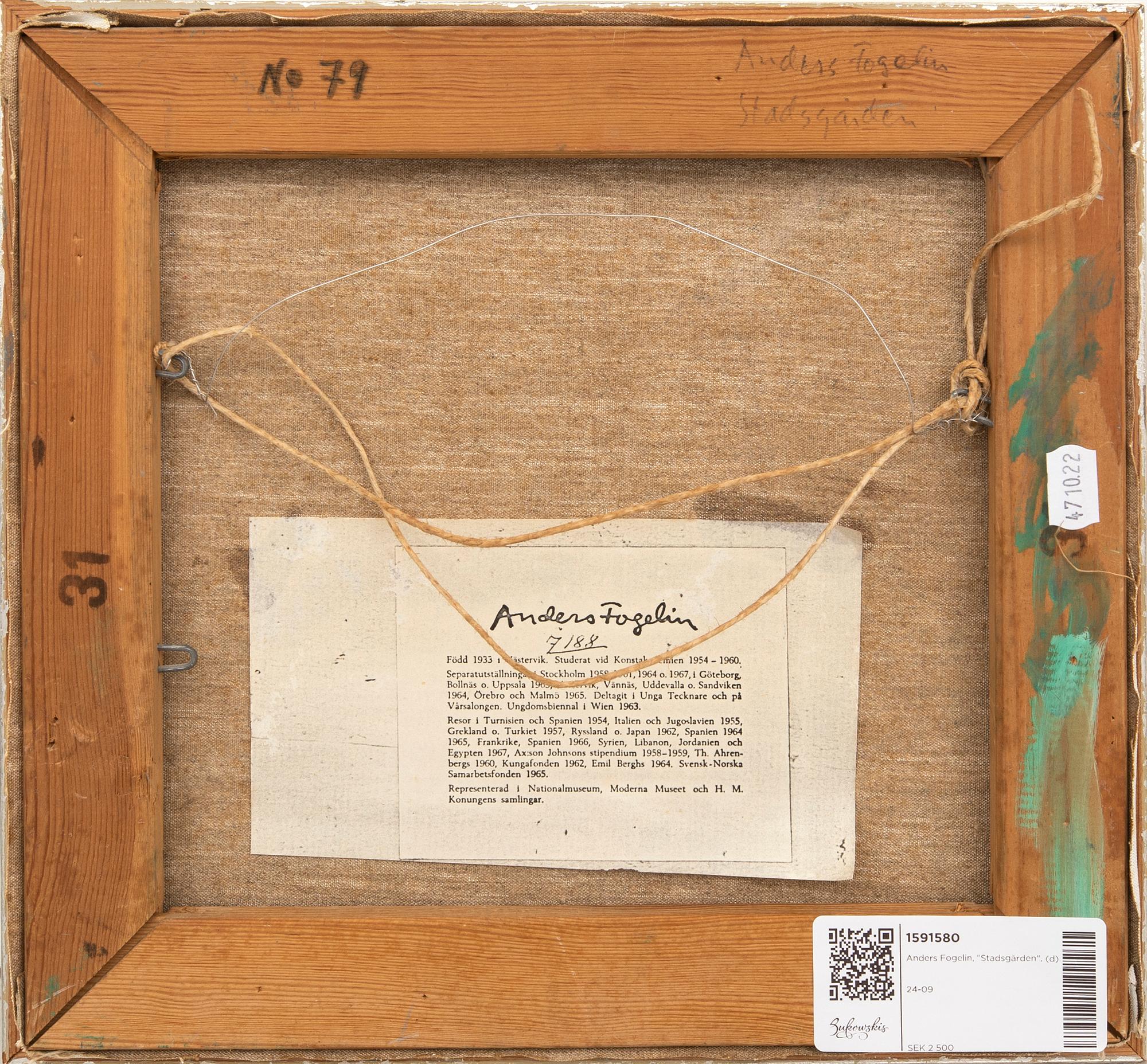 Anders Fogelin, "Stadsgården".