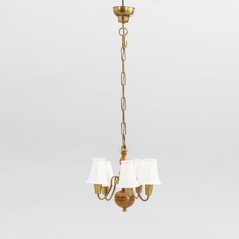 Hans Bergström, Ceiling lamp, model 115, ateljé Lyktan, Åhus, 1940s.