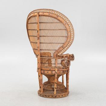 A peacock rattan chair, 20th Century.