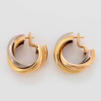 A pair of 18K gold Cartier earrings "Trinity".