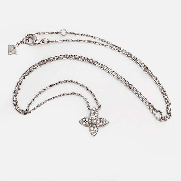 Louis Vuitton, kaulakoru, "Idylle Blossom Pendant", 18K valkokultaa ja timantteja.