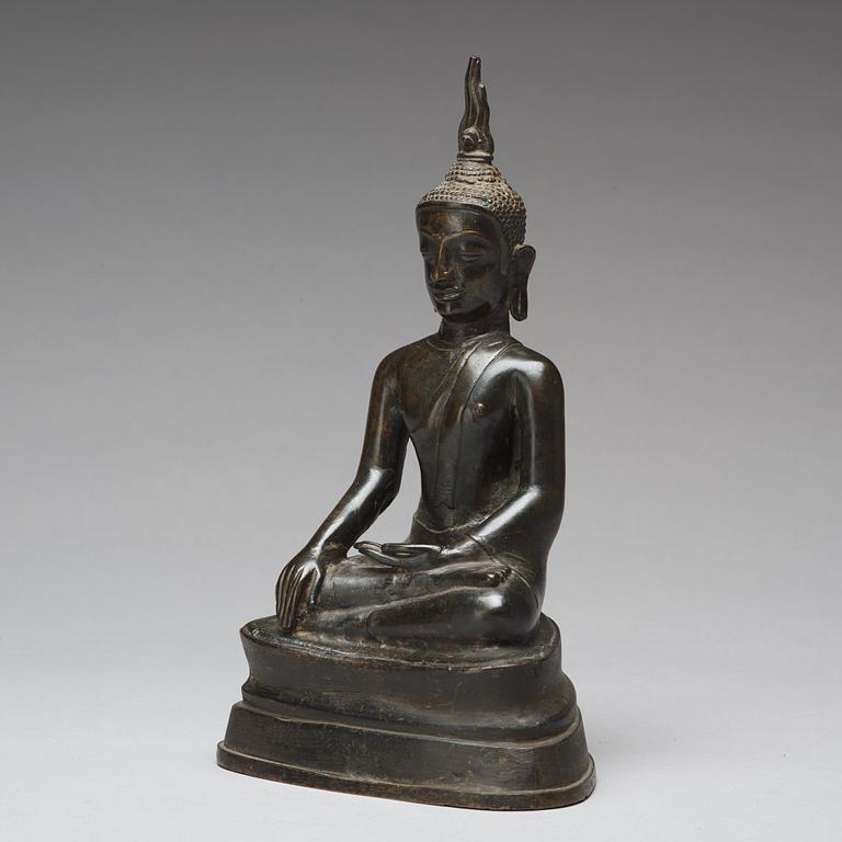 A bronze figure of Buddha, Thailand, presumably 18/19th Century.