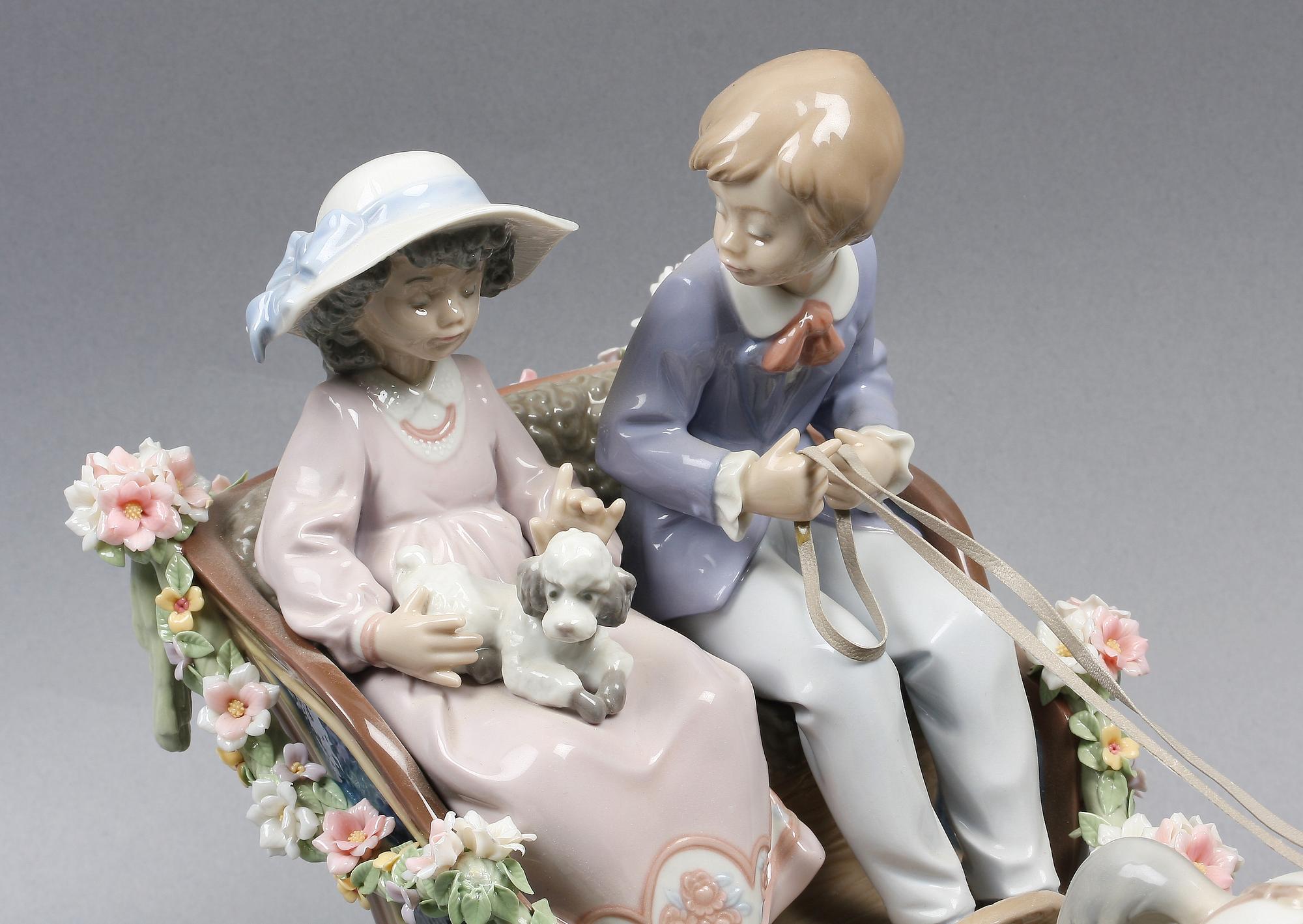 FIGURGRUPP, porslin, Lladro märkt No 156. Tillverkningsår 1991.