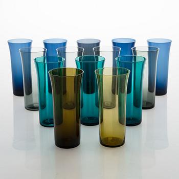 Kaj Franck, dricksglas, 14 st, "Trumpetti", "1725", Nuutajärvi Notsjö, Finland. Formgiven 1959.