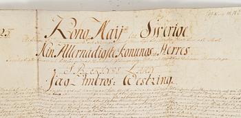 DOKUMENT, pergament, daterat 1808.