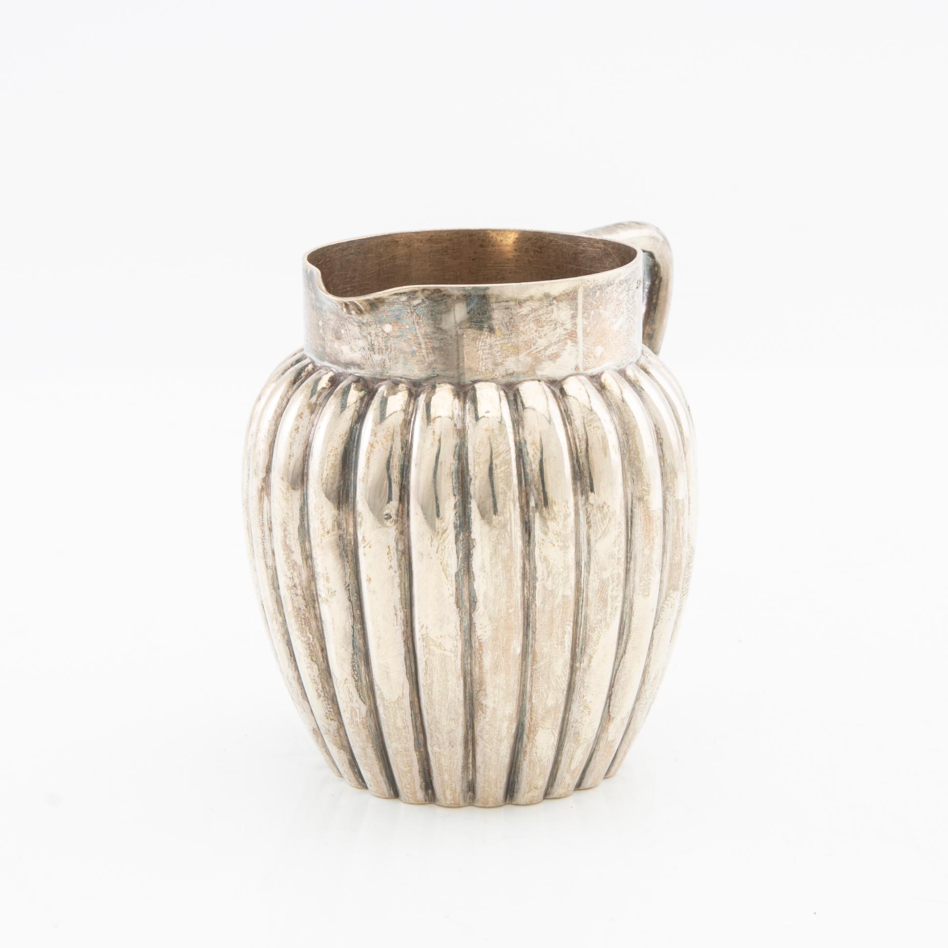 CG Hallberg kaffeservis 3 dlr silver Stockholm 1890-tal.