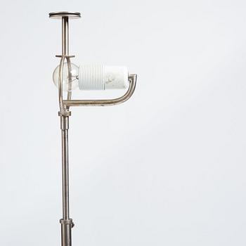 Futurum, probably designed by Margareta Köhler, a nickel plated floor lamp, Stockholm ca 1938.