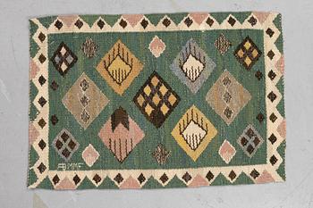 Märta Måås-Fjetterström, four textiles, "Knoppen", tapestry weave, ca 34,5 x 36-37 cm - 34-35,5 x 51 cm, signed AB MMF.