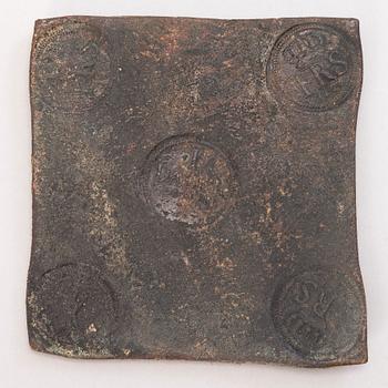 A Swedish copper plate, 1 Daler silvermynt, Fredrik I 1726.
