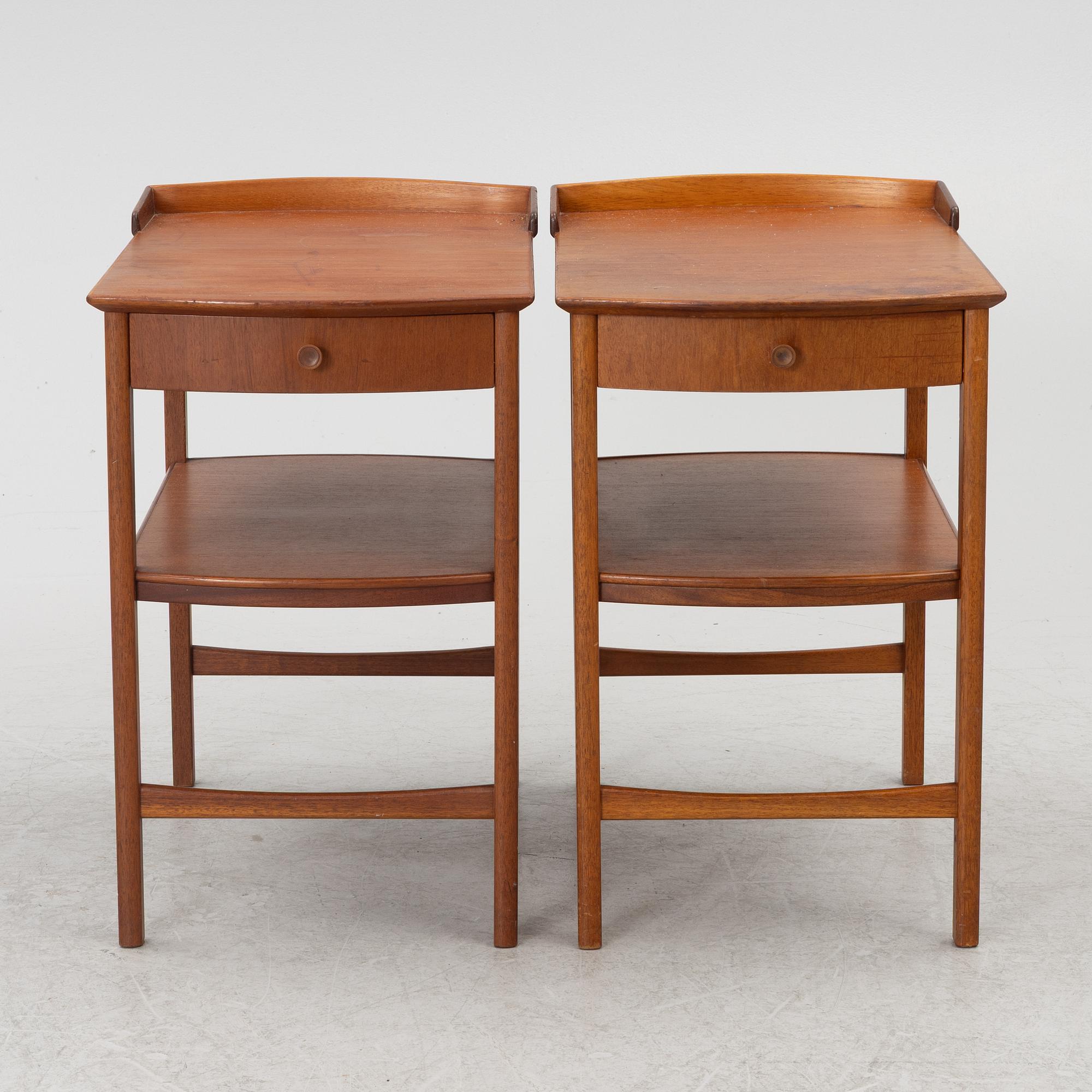 Carl Malmsten, sängbord, ett par, "Birgitta", Bodafors, 1961.