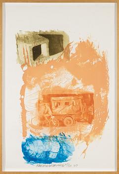 Robert Rauschenberg, fotogravyr i färg, 1997, signerad 24/44.