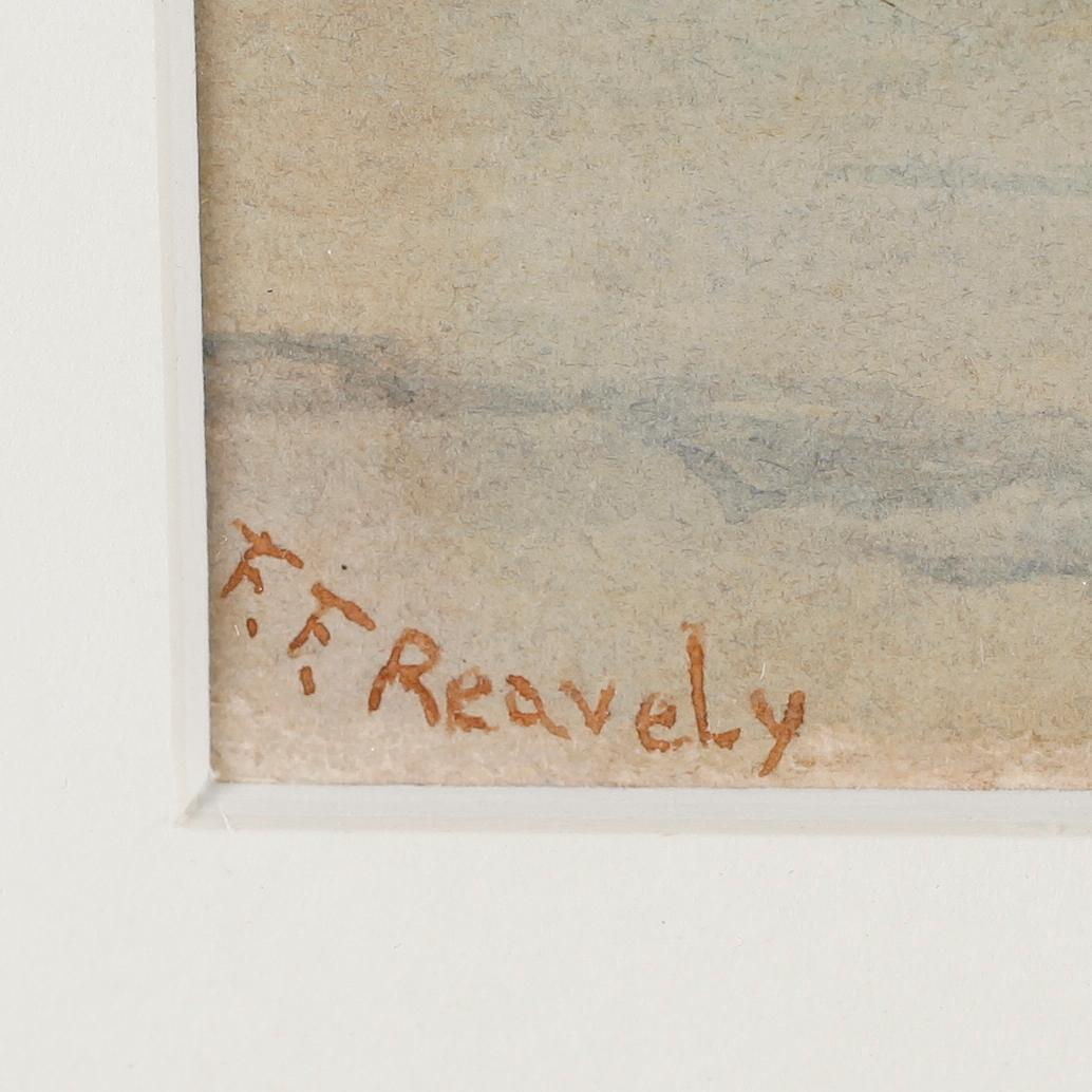 F F REAVELY, akvarell, signerad, England, 1800-tal.