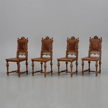 STOLAR, 4 st, barockstil, tidigt 1900.