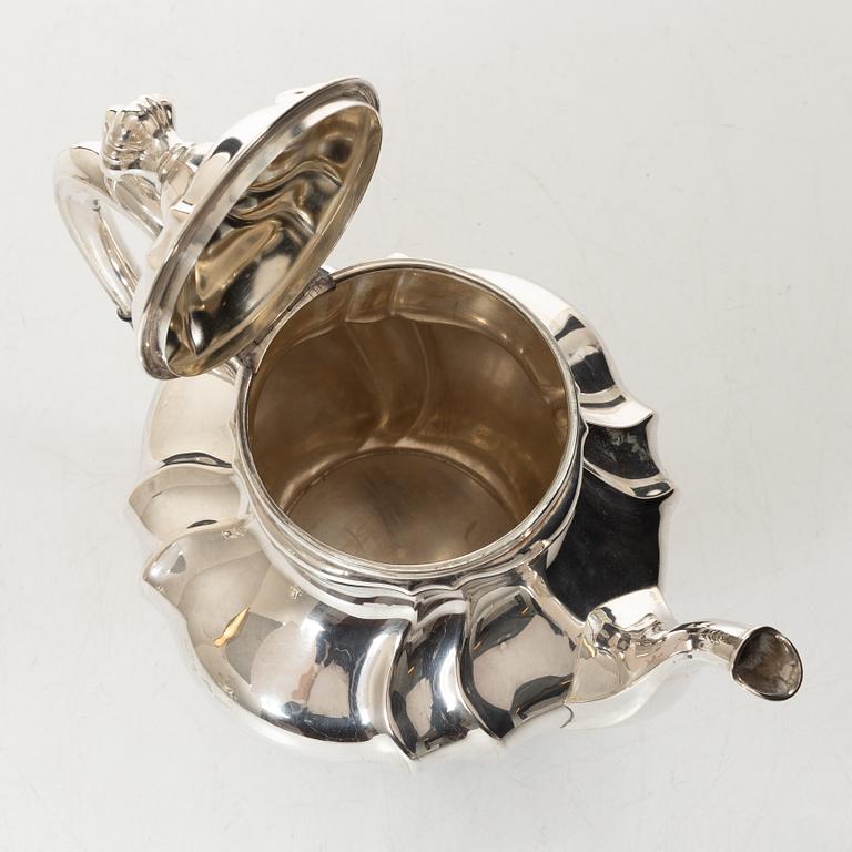 Kaffe- och teservis, 4 delar, silver, rokokostil, Otto Wolter, Schwäbisch Gmünd, Tyskland, 1900-tal.