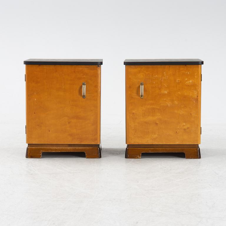 Sängbord, ett par, funkis, 1930-tal.